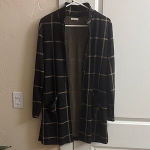Maurices Black and Tan Checkered Cardigan